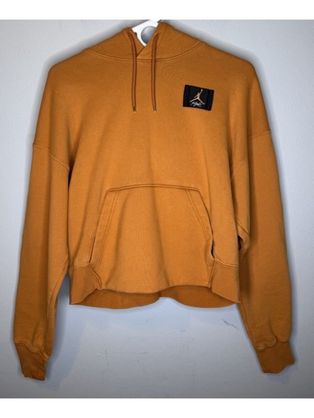 Women’s Air Jordan Cropped Hoodie Small Orange Pullover Loose Fit